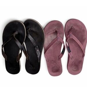 UGG Flip Flops Womens Bundle 2 Pair Pink Black Casual Comfort Sandals Summer